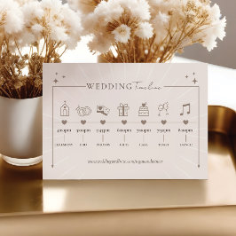 Moderne Minimal Boho Celestial Wedding Timeline Begleitkarte