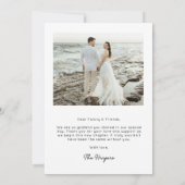 Moderne Minimal Boho Torbogen-Hochzeit Dankeskarte (Rückseite)
