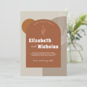 Moderne Minimal-Boho-Wüste | Terra Cotta Einladung (Stehend Vorderseite)