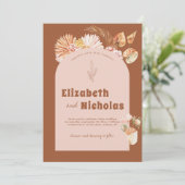 Moderne Minimal-Boho-Wüste | Terra Cotta Einladung (Stehend Vorderseite)