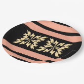 Moderne Minimal Bold Art Blätter Pappteller (Schrägansicht)