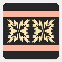 Moderne Minimal Bold Art Blätter Quadratischer Aufkleber