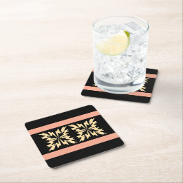 Moderne Minimal Bold Art Blätter Rechteckiger Pappuntersetzer