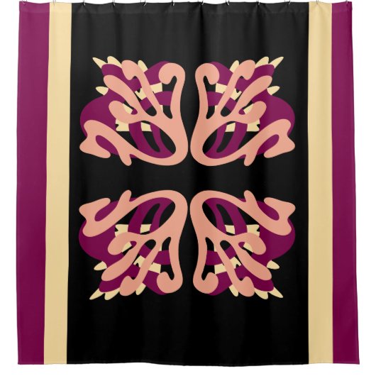 Moderne Minimal Bold Art Herzen Duschvorhang (Vorderseite)