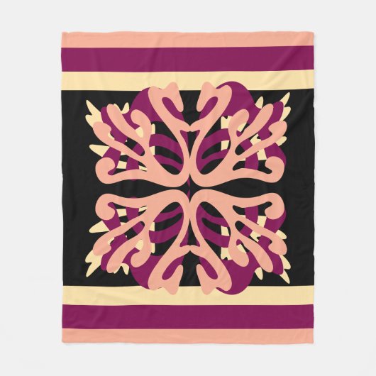 Moderne Minimal Bold Art Herzen Fleecedecke (Vorderseite)