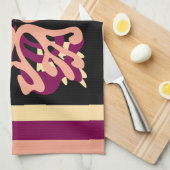 Moderne Minimal Bold Art Herzen Geschirrtuch (Viertel Falte)