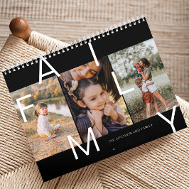 Moderne Minimal Bold Letters Family Foto Erinnerun Kalender