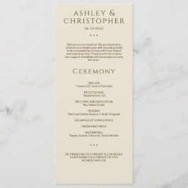 Moderne Minimal Bronze & Gold Hochzeitsfeier Programm