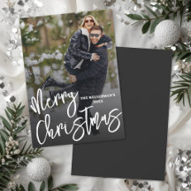 Moderne Minimal Brush Script 1 Foto Weihnachten