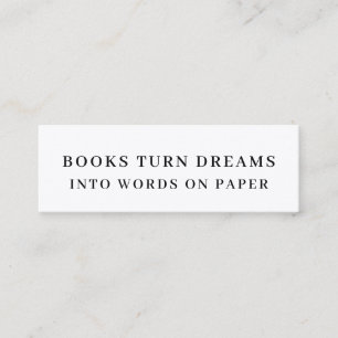 Moderne Minimal Bücher Sind Träume Lesezeichen Mini Visitenkarte