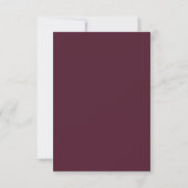 Moderne Minimal Burgundy Foto Wedding RSVP Karte (Rückseite)