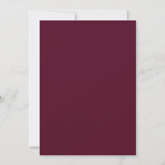 Moderne Minimal Burgundy Script Gold Wedding Einladung (Rückseite)