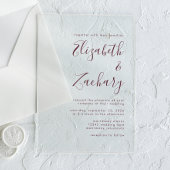 Moderne Minimal Burgundy Script Wedding Acryleinladungen