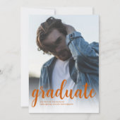 Moderne Minimal Burnt Orange Foto Graduation Party Einladung (Vorderseite)