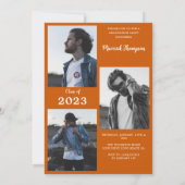 Moderne Minimal Burnt Orange Foto Graduation Party Einladung (Rückseite)