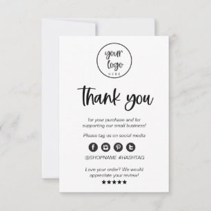 Moderne Minimal Business Dankeschön für Bestellung Dankeskarte