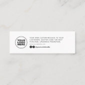 Moderne Minimal Business Thankyou Order Insert Telefonnummerkarte (Rückseite)