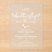 Moderne Minimal-Butterfly-Babydusche Acryleinladungen (Vorderseite)