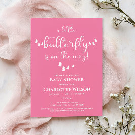 Moderne Minimal-Butterfly-Babydusche Einladung