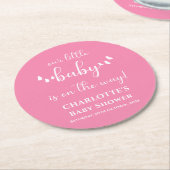 Moderne Minimal-Butterfly-Babydusche Runder Pappuntersetzer (Angewinkelt)