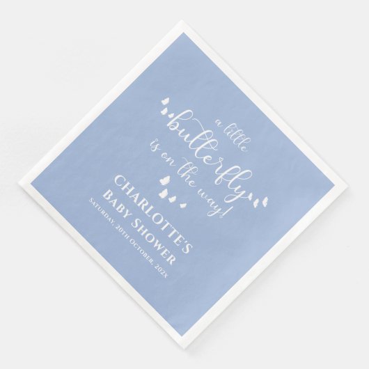 Moderne Minimal-Butterfly-Babydusche Serviette (Ecke)