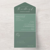 Moderne Minimal Calligrafy Sage Siegel Senden Hoch All In One Einladung (Innen Boden)