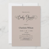 Moderne Minimal Calligraphy Baby Boy Dusche Einladung (Vorderseite)