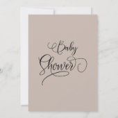 Moderne Minimal Calligraphy Baby Boy Dusche Einladung (Rückseite)