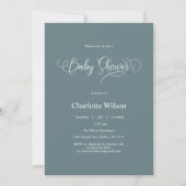 Moderne Minimal Calligraphy Baby Boy Dusche Einladung (Vorderseite)