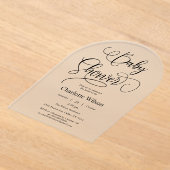 Moderne Minimal Calligraphy Baby Girl Dusche Acryleinladungen (Ablage )