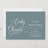 Moderne Minimal Calligraphy Babydusche Einladung (Vorderseite)