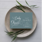 Moderne Minimal Calligraphy Babydusche Einladung