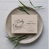 Moderne Minimal Calligraphy Babydusche Einladung