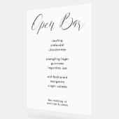 Moderne Minimal Calligraphy White Bar Menu Wedding Acrylschild (Winkel)