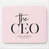 Moderne Minimal CEO Personalisierte Rosa Maßgeschn Mousepad (Vorne)