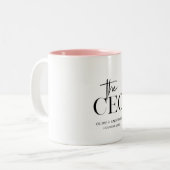 Moderne Minimal CEO-Tasse | Personalisierte Boss-L Zweifarbige Tasse (Vorderseite Links)