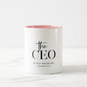 Moderne Minimal CEO-Tasse | Personalisierte Boss-L Zweifarbige Tasse (Mittel)