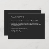 Moderne Minimal-Charcoal-Hochzeit RSVP Karte (Vorne/Hinten)