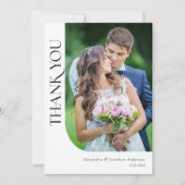 Moderne Minimal Chic 2 Foto Hochzeit Dankeskarte (Vorderseite)