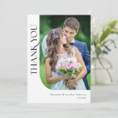 Moderne Minimal Chic 2 Foto Hochzeit Dankeskarte (Stehend Vorderseite)