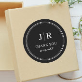 Moderne Minimal Chic Black Custom Wedding Vielen D Runder Aufkleber