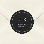 Moderne Minimal Chic Black Custom Wedding Vielen D Runder Aufkleber