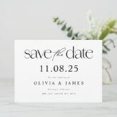 Moderne Minimal-Chic-Hochzeit ohne Foto Save The Date (Stehend Vorderseite)