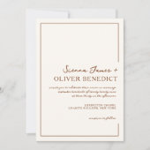 Moderne Minimal-Chic-Rost-Border-Hochzeit Einladung (Vorderseite)