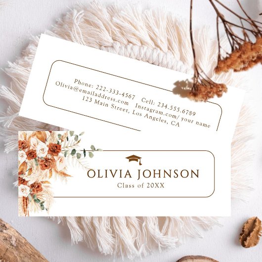 Moderne Minimal-Chic-Script-Abschluss-Calling Card Mini Visitenkarte