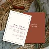 Moderne Minimal Chic Terracotta an der Grenze Einladung