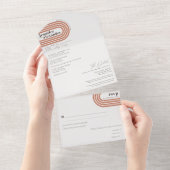 Moderne Minimal Chic Terracotta Rost Hochzeit All In One Einladung (Abreißtisch)