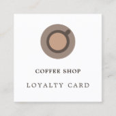 Moderne Minimal Coffee Icon Shop Treuekarte (Vorderseite)