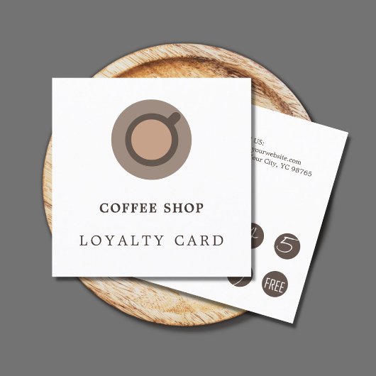 Moderne Minimal Coffee Icon Shop Treuekarte