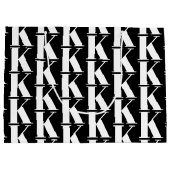 Moderne Minimal Company Monogram Business Black Große Geschenktüte (Rückseite)